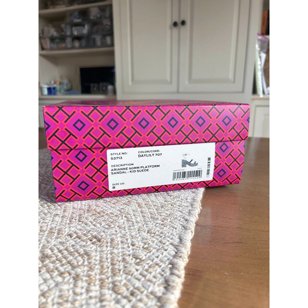 Tory Burch Arianne Platform Sandal in Yellow Size 8 - Worn Once - MSRP $328 - Picture 11 of 13